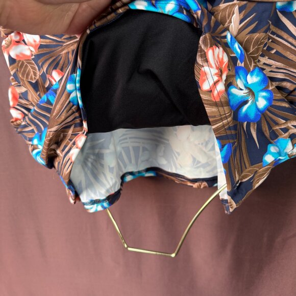 Lands' End Women's 14-22W, 14 LONG Wrap Underwire Tankini Swimsuit Top Deep Sea - Picture 8 of 13